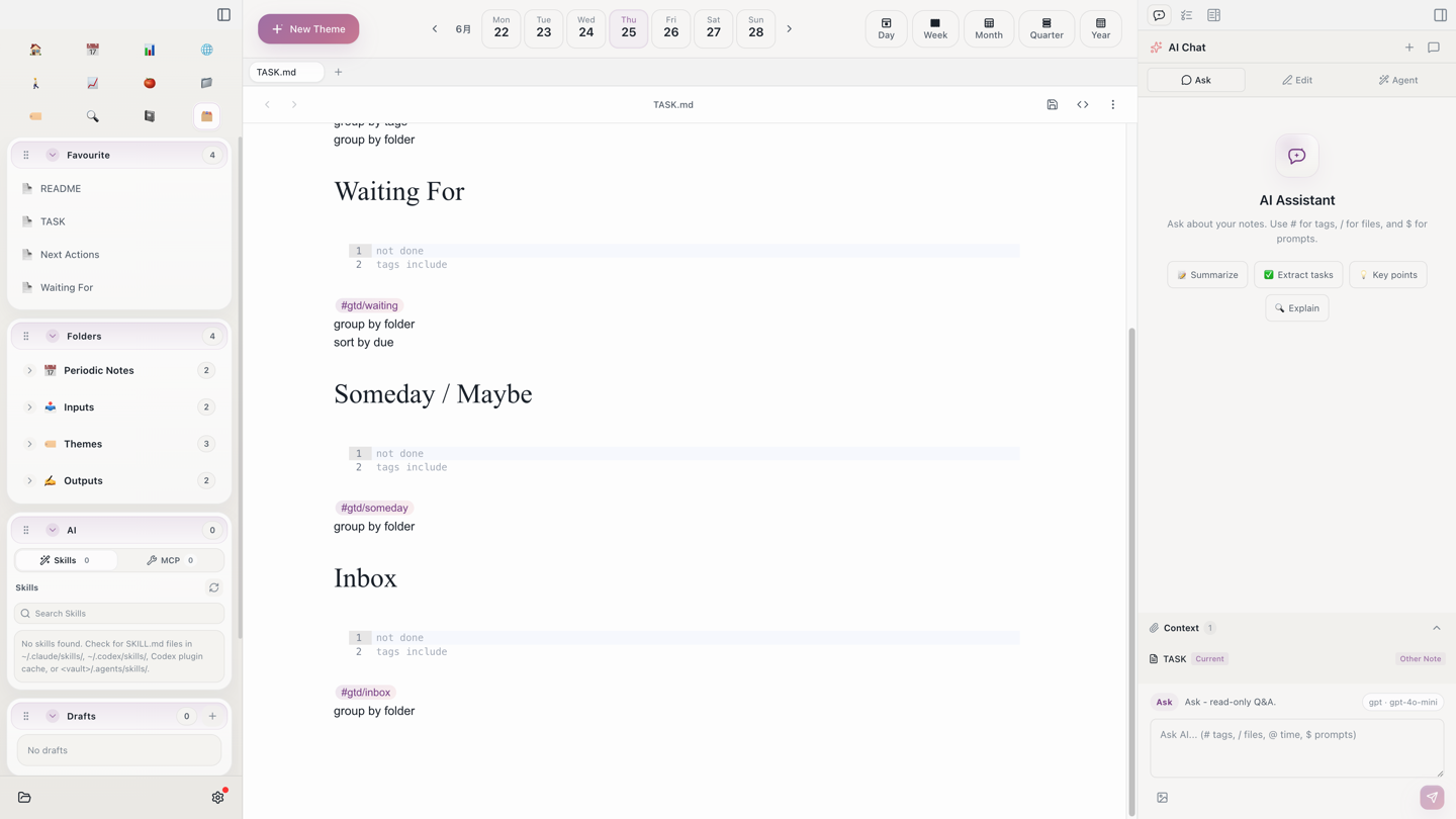 GTD task aggregation example