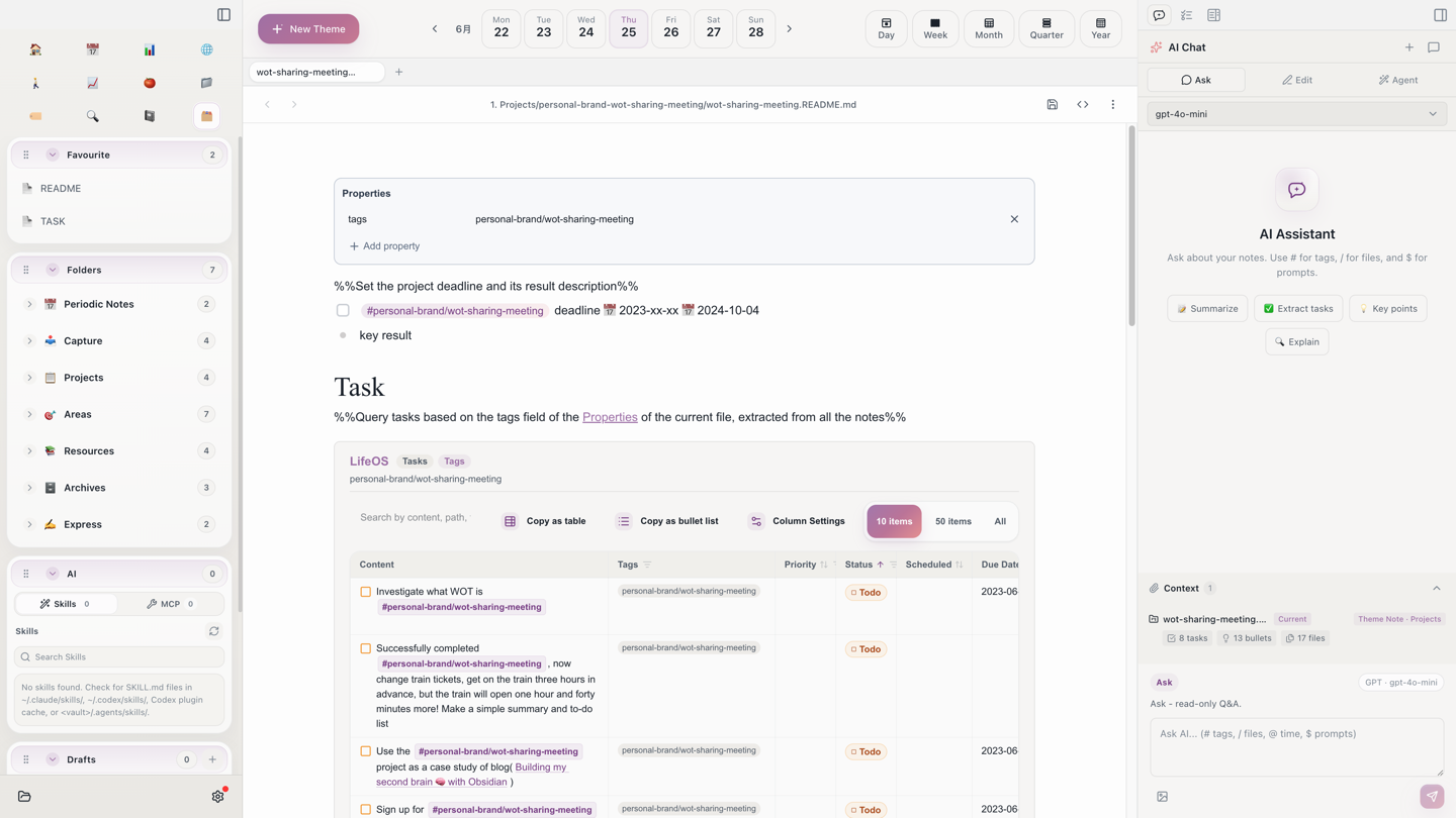 PARA project directory example